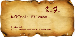 Károli Filemon névjegykártya